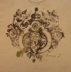Seven7 Mens T-shirt 2XL Large Beige Royal Emblems Statue 100% Cotton Made in USA - Picture 1 of 5