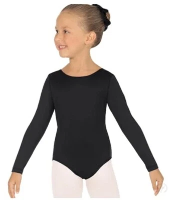 NUEVO CON ETIQUETAS EUROTARD Niñas Negro Manga Larga Leotardo Talla Niño S (#44265c) Foto 1 de 4