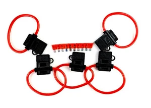 5 Pack 12Gauge Inline ATC Fuse Holder +10 AMP Fuse & Cover New Car Truck Install - Picture 1 of 8