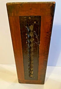 CIRCA 1800s ANTIQUE WOOD, BLOCK,WEAVE PATTERN MOLD, PRIMITIVE, PLASTER CAST GESS - Picture 1 of 8