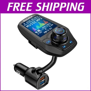 4-in-1 Bluetooth FM Transmitter mit Farb LCD & USB Laden für alle Geräte - Bild 1 von 10