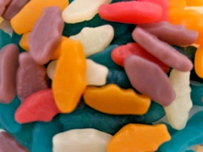 Swedish Fish BLUE RASPBERRY LEMONADE/TROPICAL MINI Mix Chewy Candy- {1/2 POUND} - Image 1 of 3