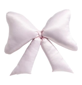 TRULY LOU Pink Satin Bow Shaped Pillow Viral Tik Tok Coquette NWT 24x25in - Picture 1 of 1