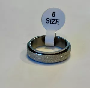 Spinner Ring Stainless Steel size 8 Womens - Anxiety Fidget Brand New Sparkle - Picture 1 of 1
