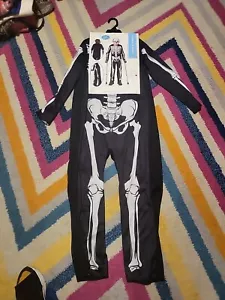 NWT Child Sz M(8-10) Adaptive Skeleton Halloween Costume Seasons Jumpsuit Mask++ - Picture 1 of 6