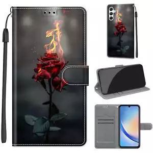 Rose Wallet Phone Case For Huawei Honor iPhone Moto Sony OPPO Xiaomi ZTE Samsung - Picture 1 of 12
