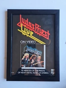 Judas Priest Live On Video 1980s FRAMED Album ADVERT MUSIC POSTER A4 8X12" - Picture 1 of 2