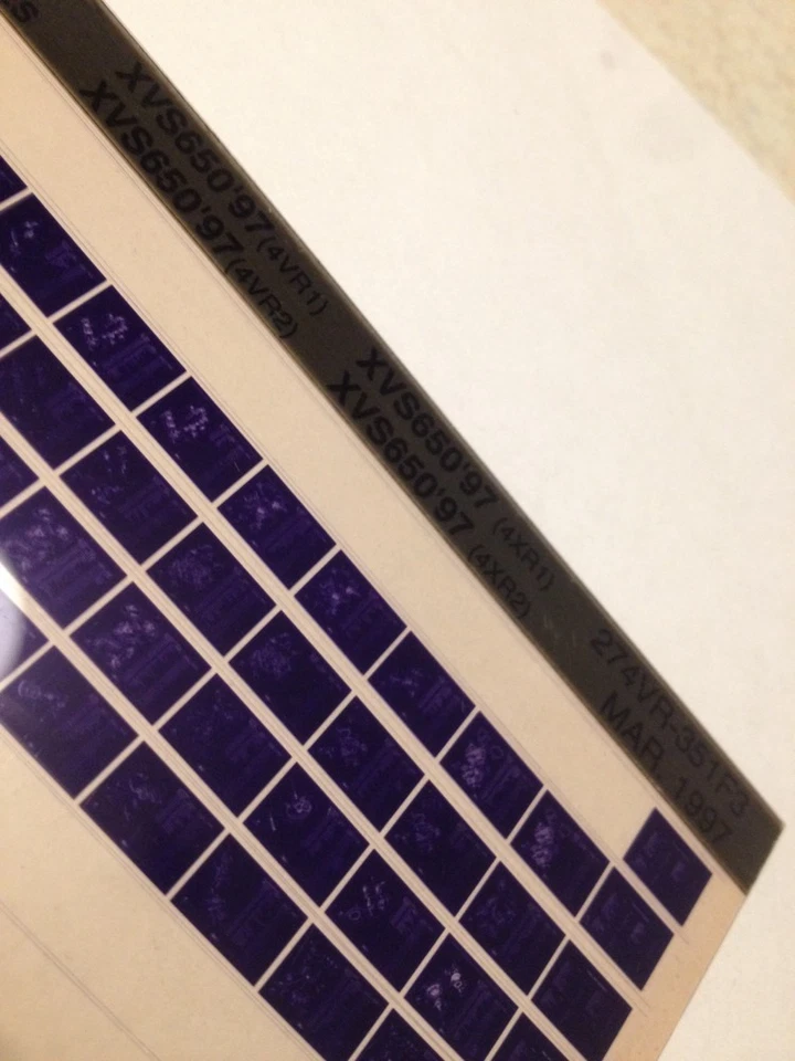 Yamaha XVS650 XVS 650 97 Micro Enchufe Piezas List Catálogo Microficha - Imagen 1 de 2