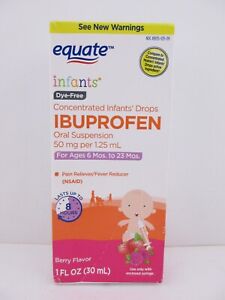 Equate Infants Ibuprofen Dye Free, Berry Flavor, 1 fl oz - FREE SHIPPING