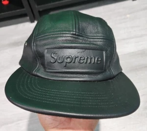 supreme ss19 pebbled leather camp cap black - Picture 1 of 5