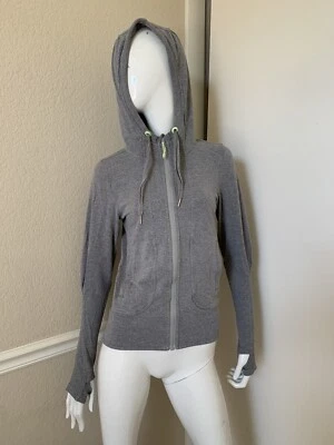 LULULEMON ВИНТАЖНЫЙ! Heather серый/неоновый зеленый с капюшоном молнии куртка Sz 4 - Изображение 1 из 4