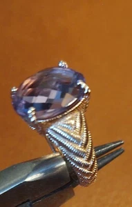 Judith Ripka Amethyst vergoldeter facettierter Ring Größe 5 - Bild 1 von 12