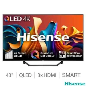 Hisense 43A7NQTUK 43 Inch QLED Smart Freely TV - Picture 1 of 5