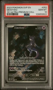 2023 Pokémon SVP EN #052 Mewtwo 161 Ultra Premium Black Star Promos PSA 10 - Picture 1 of 2