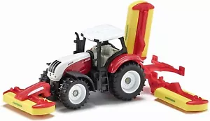Siku 1672, tractor Steyr con cortadora de combinación Pöttinger, metal/plástico, 00/H0 - Imagen 1 de 6