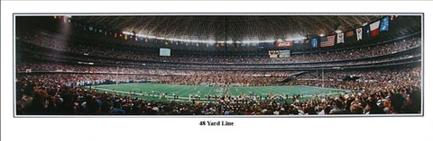Houston Oilers Astrodome 48 Yard Line 1992 Stadium Unframe Panoramic Poster 1002 Cover