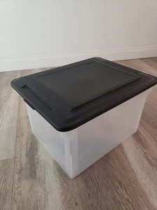 Sterilite 1868 18.5 x 14 x 11 in. File Box Clear Base with Black Lid - Picture 1 of 3