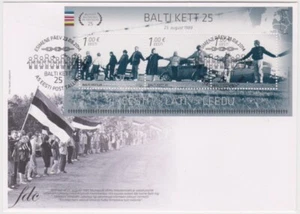 Estonia FDC 2014, edición conjunta de los Estados bálticos, 25 aniversario de la cadena báltica, como nuevo - Imagen 1 de 1