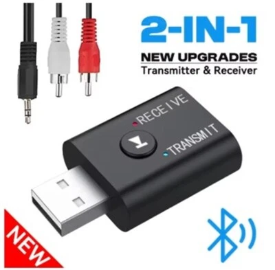 Bluetooth 5.0 Transmitter & Receiver 2 in 1 Aux 3.5mm Wireless Audio Adapter - Image 1 of 2