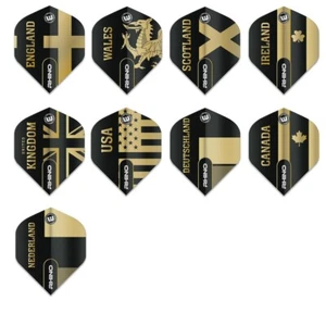 Winmau Rhino Black Gold Country Flag Standard Dart Flights - Picture 1 of 1