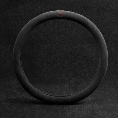 38cm/15in Black Suede Steering Wheel Cover Breathable Sweat absorbing UniversaRd - Image 1 of 4