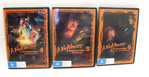 Nightmare On Elm Street DVD Lot - Horror Movies 4, 5 and 6 PAL VGC