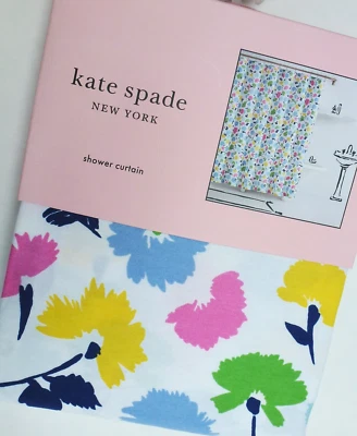 New KATE SPADE Gala Floral SHOWER CURTAIN Colorful Flowers - Imagem 1 de 4