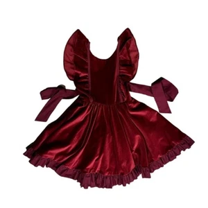 Pleiades Rich Wine Velvet Belle Dress Sz 7 - Picture 1 of 8