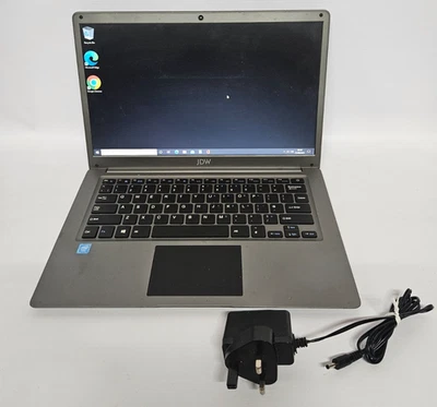 JDW 14.1" Notebook Laptop, Windows 10, 32GB HDD, 2GB RAM, Micro-SD Slot, Charger - Image 1 of 4