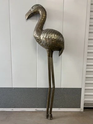 🔥 RARE Vintage 1970s MEXICAN Modern FLAMINGO Bird Metal Sculpture, BUSTAMANTE - Image 1 of 4