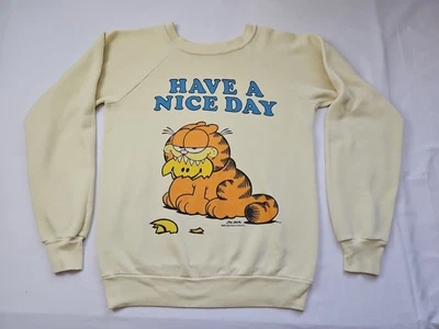 Sudadera Pullover Vintage 1978 Garfield Have A Nice Day Cuello Redondo Talla M 18x23.5 Foto 1 de 4