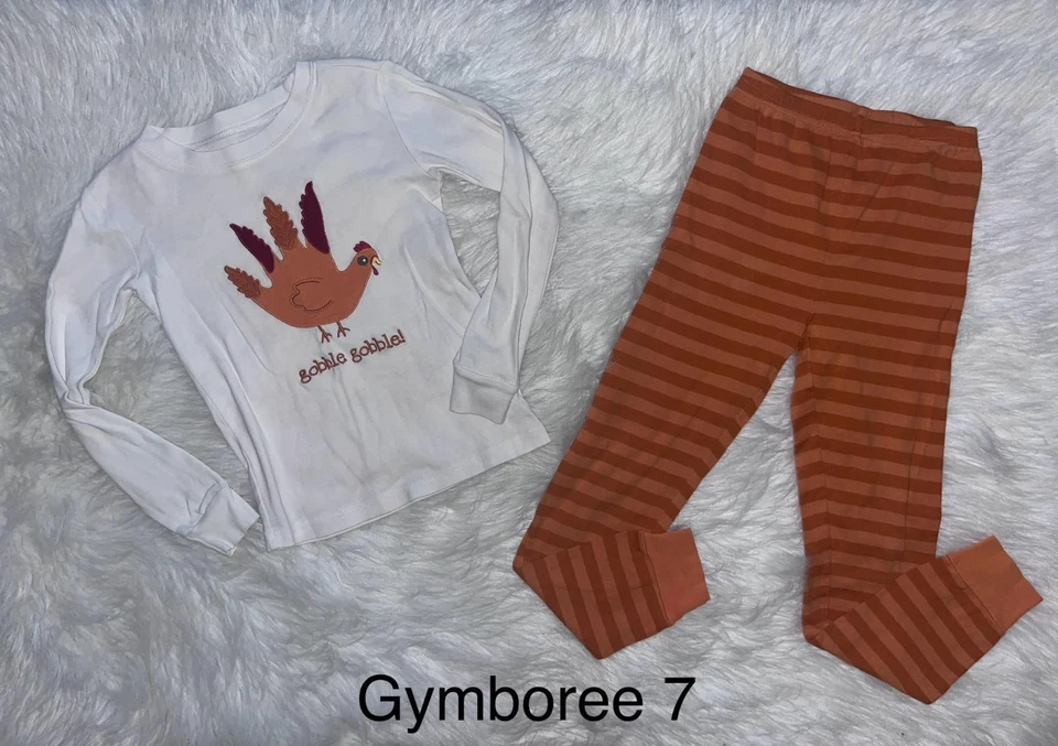 Pijama Gymboree Acción de Gracias Gobble Gobble Talla 7 Foto 1 de 1