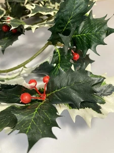 Stechpalme Beere verdrahtete Girlande 5"x6' Vintage Walmart Holiday Time Abt 52 mit Etikett - Bild 1 von 8