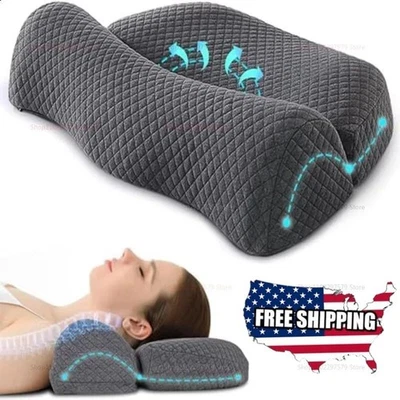Almohada de espuma viscoelástica cervical soporte ortopédico para el cuello cama ergonómica lateral Foto 1 de 4