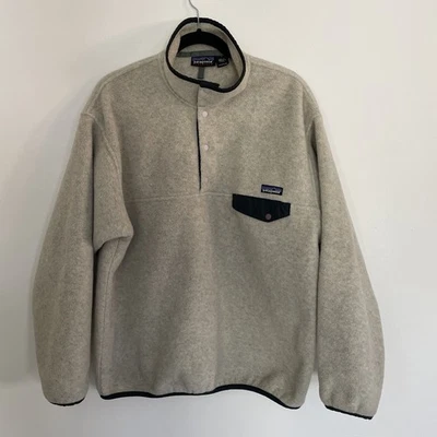 Vtg 90s Patagonia Synchilla Snap-T Fleece Pullover Jacket Heather Gray Large - Image 1 of 4