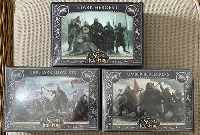 A Song of Ice & Fire : 3 Stark units Hero I, Karstark Loyalists, Umber Beserkers - Image 1 of 4