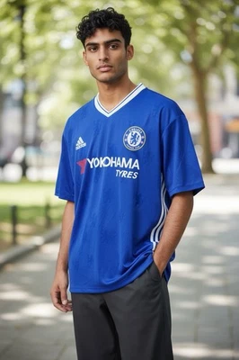 Camiseta deportiva de fútbol local Chelsea FC 2016/17 auténtica Adidas para hombre talla XL USADA EN EXCELENTE ESTADO Foto 1 de 4