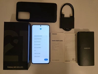 Samsung Galaxy  S21Ultra 5G  SM-G998B/DS  256GB Black mit OVP - Bild 1 von 4