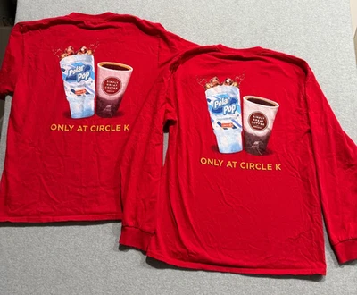Lot of 2 Circle K Shirt Mens Large Red Long & Short Sleeve Tee Polar Pop Shirts - Image 1 of 4