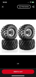HUGE 130mm X 70mm RC Wheels Tires 12mm Hex Directional Traxxas Losi Arrma 1/10 - Picture 1 of 5