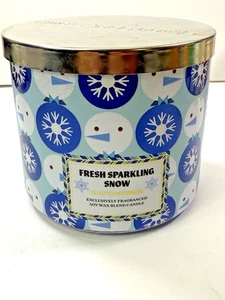 Bath & Body Works 3-Wick Candle – Fresh Sparkling Snow – Holiday Scent – New - Picture 1 of 2