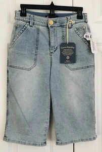 DEMOCRACY DAMEN CAPRI JEANS GR. 6 HELLBLAU HIGH RISE STRECH "Ab" Solution - Bild 1 von 5