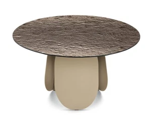 Tavolo da pranzo in vetro martellato bronzo design moderno rotondo CIC-629 - Imagen 1 de 6