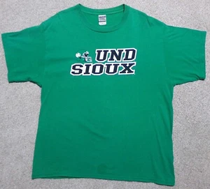 VINTAGE UND FIGHTING SIOUX T-SHIRT ADULT XL BRITE GREEN ORIGINAL SIOUX! NCAA - Picture 1 of 5