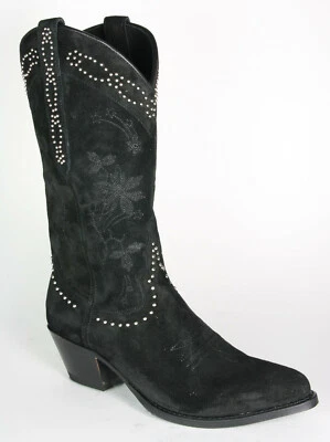 15500 Sendra Stivali da Cowboy Lia Serr. Nero Borchie Nuovo Foto 1 de 4