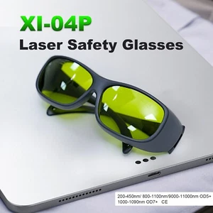 Gafas de seguridad OD7+ CE 200-450nm 800-11000nm protección láser Google - Imagen 1 de 10