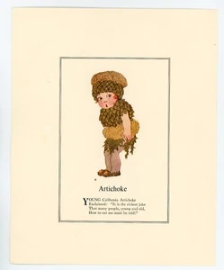 Artichoke Child Mother Earth's Children Print 1978 Georgetown Ohio Garden Art - Picture 1 of 1