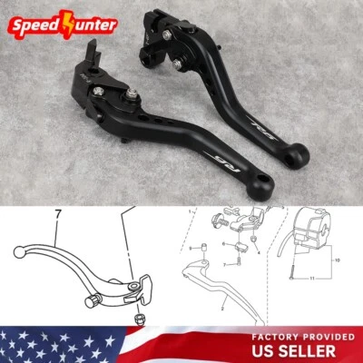 Short Brake Clutch Levers Control Lever For YAMAHA YZF R6 YZFR6 YZF-R6 2005-2016 - Image 1 of 4
