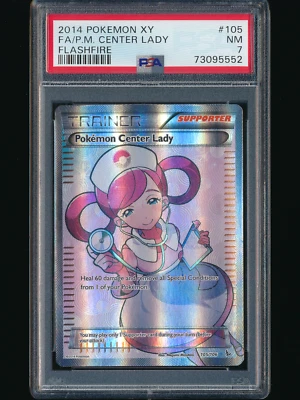 2014 POKEMON CENTER LADY FULL ART HOLO #105 XY FLASHFIRE PSA 7 NM NEAR MINT - Image 1 of 2