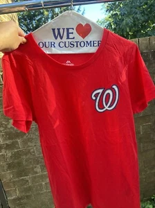 New Washington Nationals Women's Red Short Sleeve T-Shirt Size Large - Picture 1 of 4